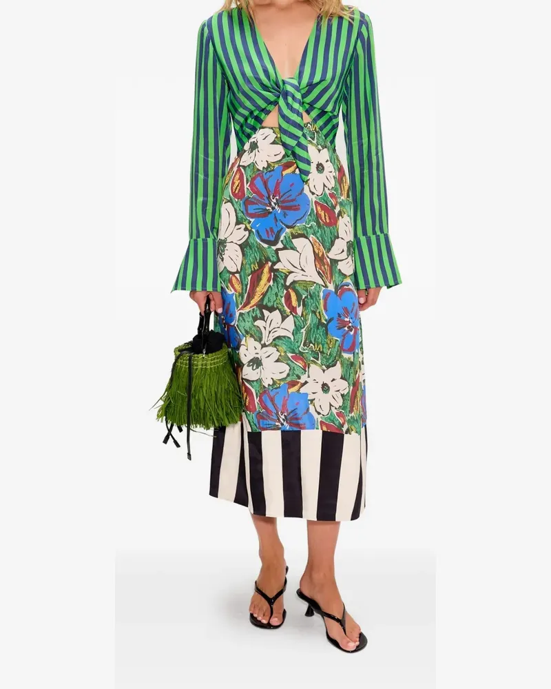 Simon Miller Zelene floral-print striped maxi dress - Grün Grün