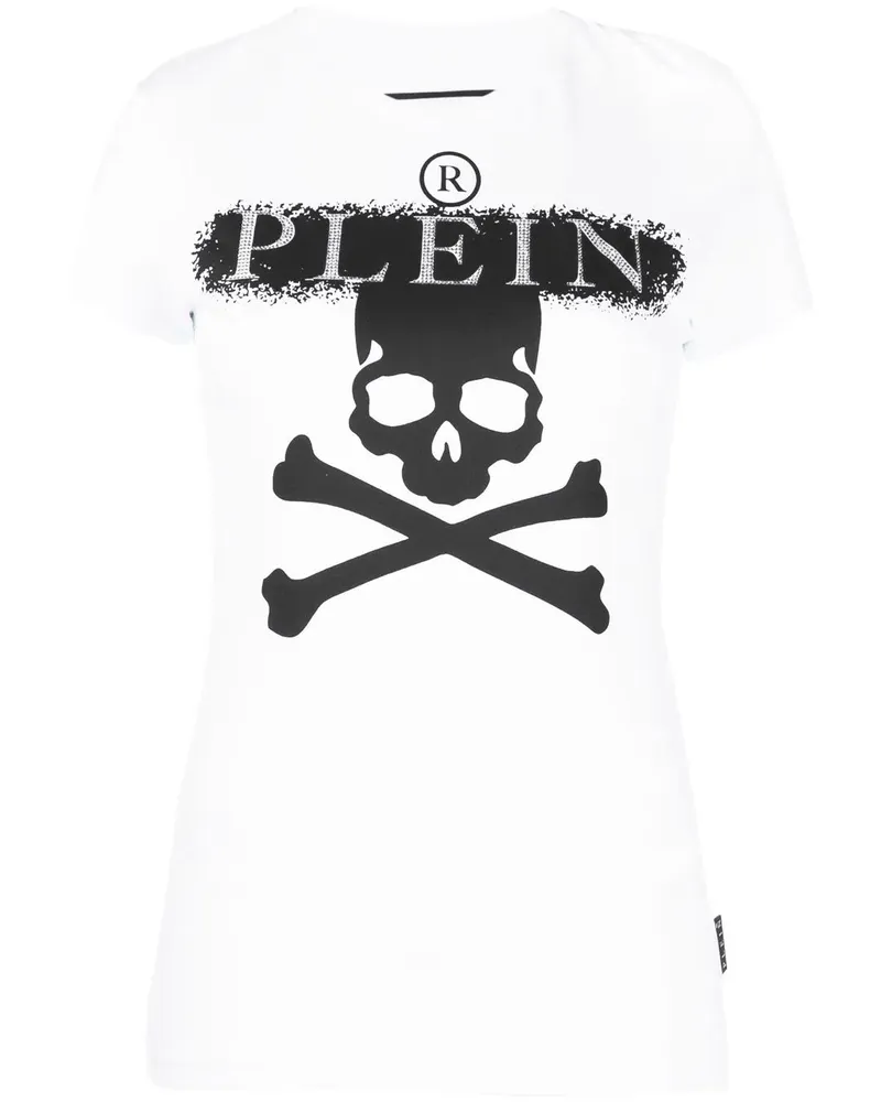 Philipp Plein T-Shirt mit Totenkopf-Print - Weiß Weiß