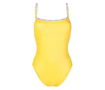 Badeanzug mit Logo-Print - Gelb