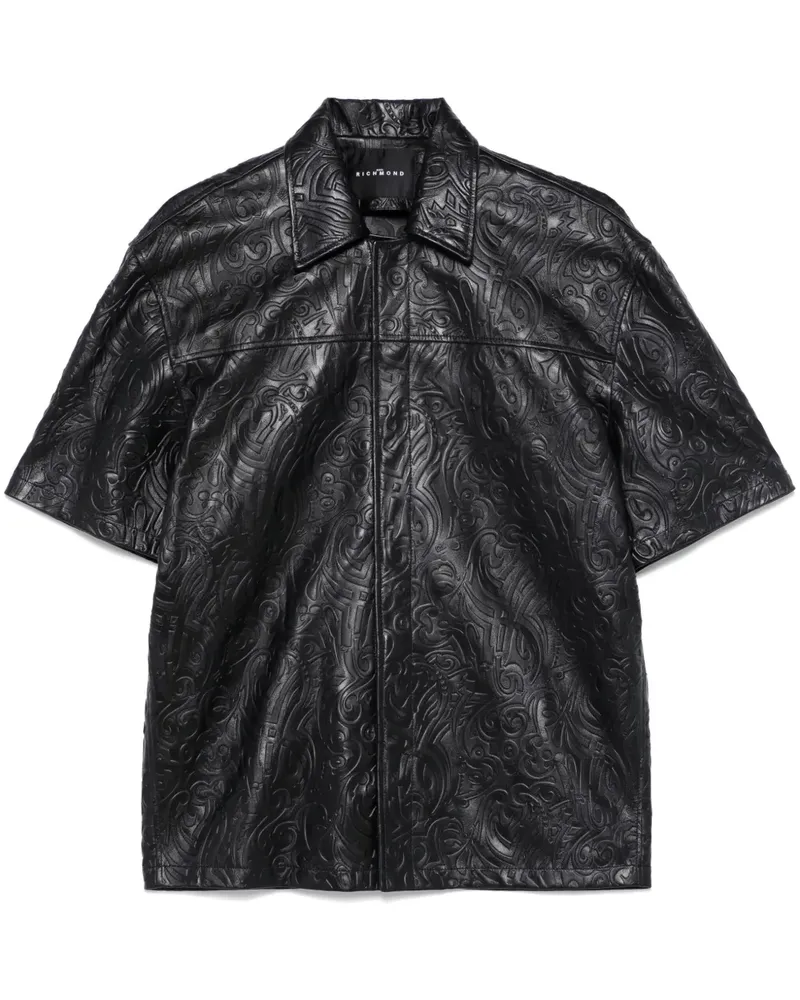John Richmond Hemd aus Leder - Schwarz Schwarz