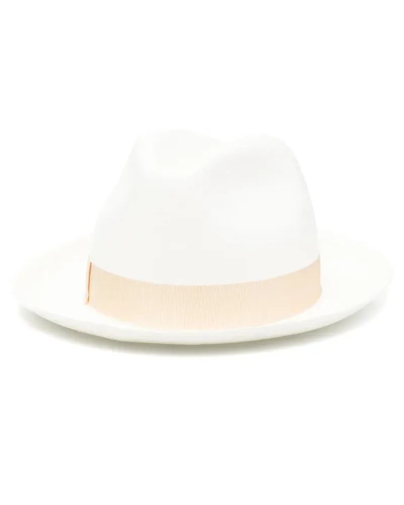 Borsalino Monica ribbon-detail straw hat - Weiß Weiß