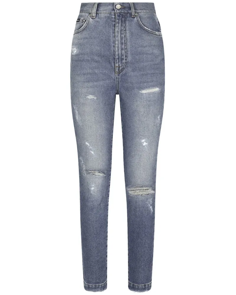 Dolce & Gabbana Schmale Grace Distressed-Jeans - Blau Blau