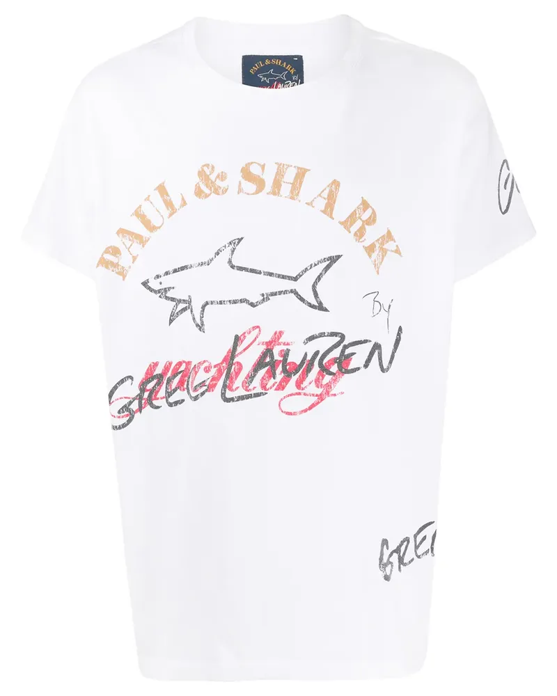 Paul & Shark T-Shirt mit Logo-Print - Weiß Weiß