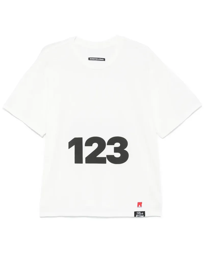 RRR123 T-Shirt mit Logo-Print - Weiß Weiß