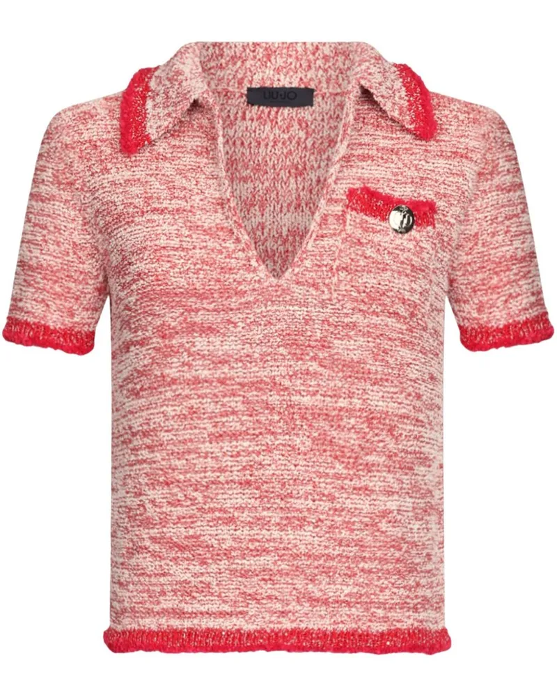 Liu Jo Meliertes Strick-Poloshirt - Rot Rot