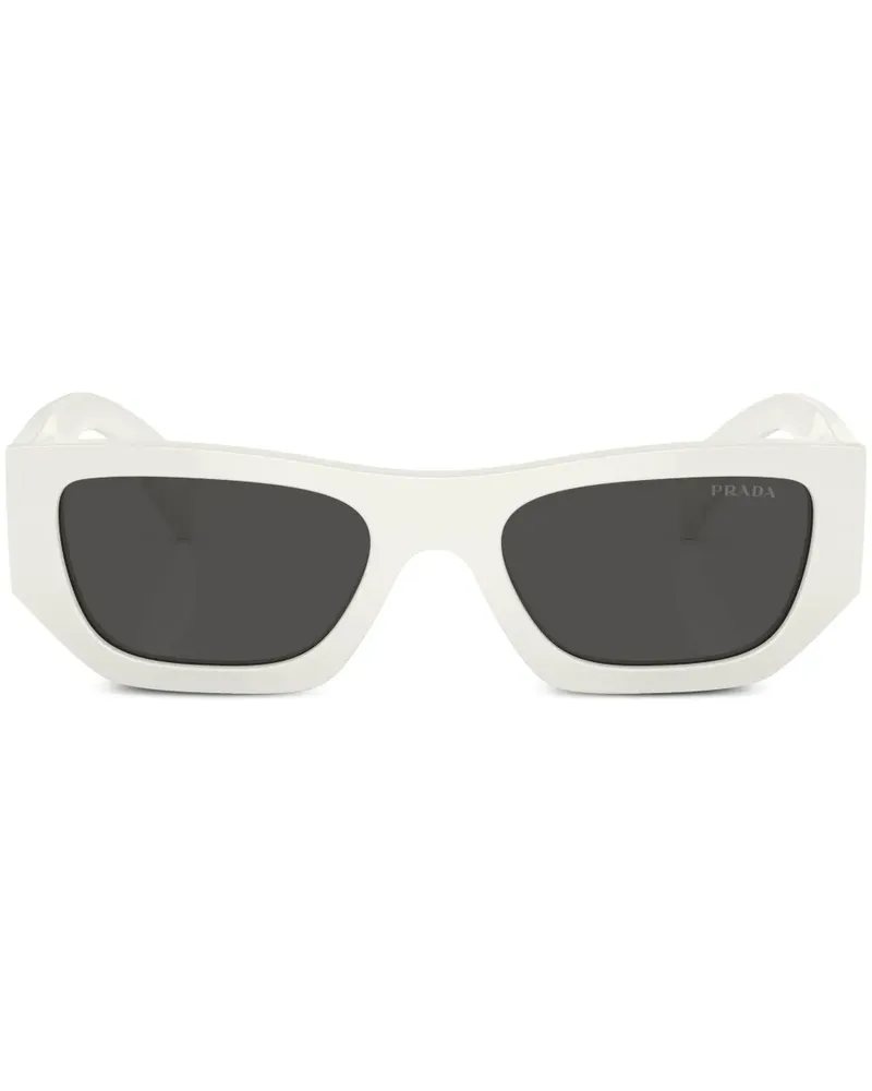Prada Geometrische Sonnenbrille - Weiß Weiß