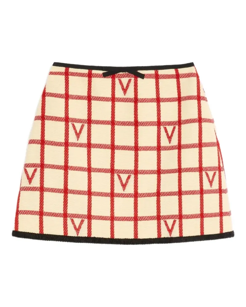 Valentino Garavani Minirock mit Gittermuster - Nude Nude