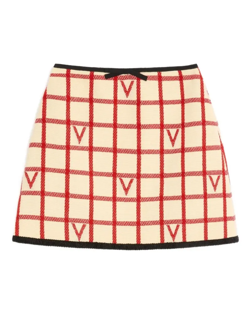 Valentino Garavani Minirock mit Gittermuster - Nude Nude