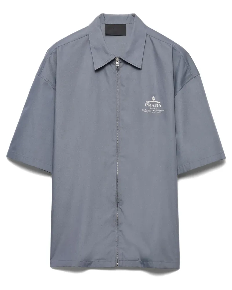Prada Hemd mit Logo-Print - Grau Grau