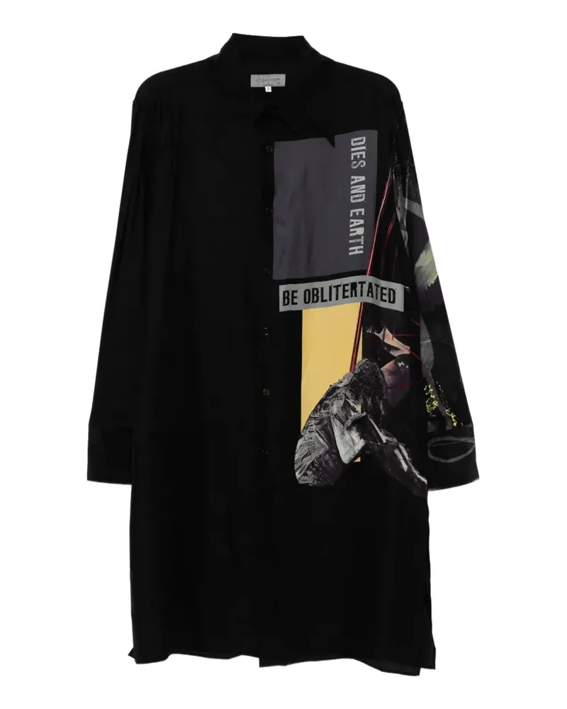 Yohji Yamamoto Hemd mit grafischem Print - Schwarz Schwarz