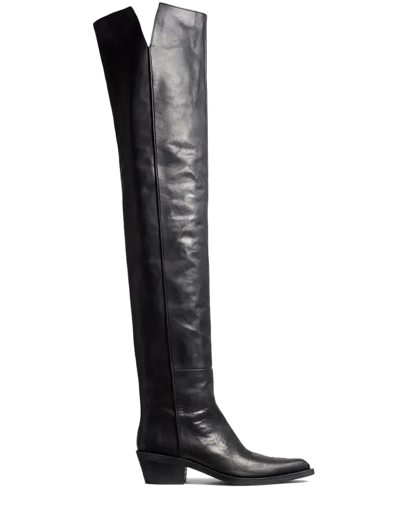 KHAITE Clive Overknee-Stiefel 35mm - Schwarz Schwarz