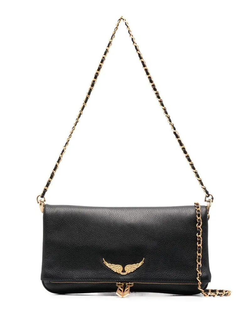 Zadig & Voltaire Rock Schultertasche mit Logo-Schild - Schwarz Schwarz