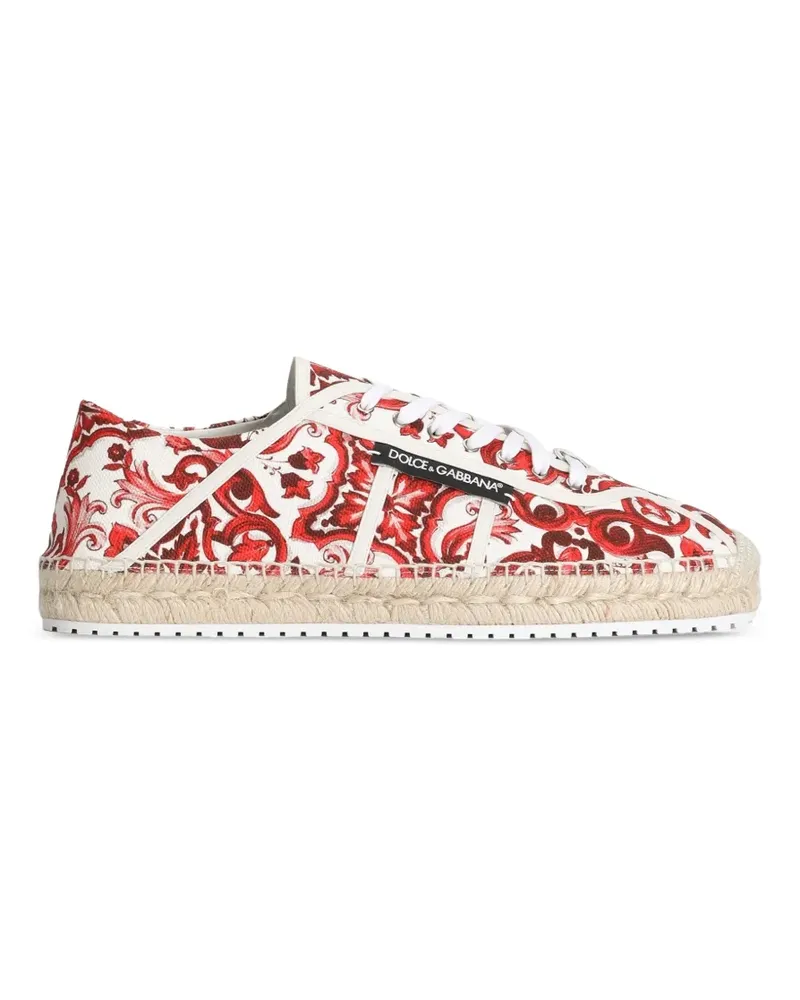 Dolce & Gabbana Espadrilles mit Majolica-Print - Rot Rot