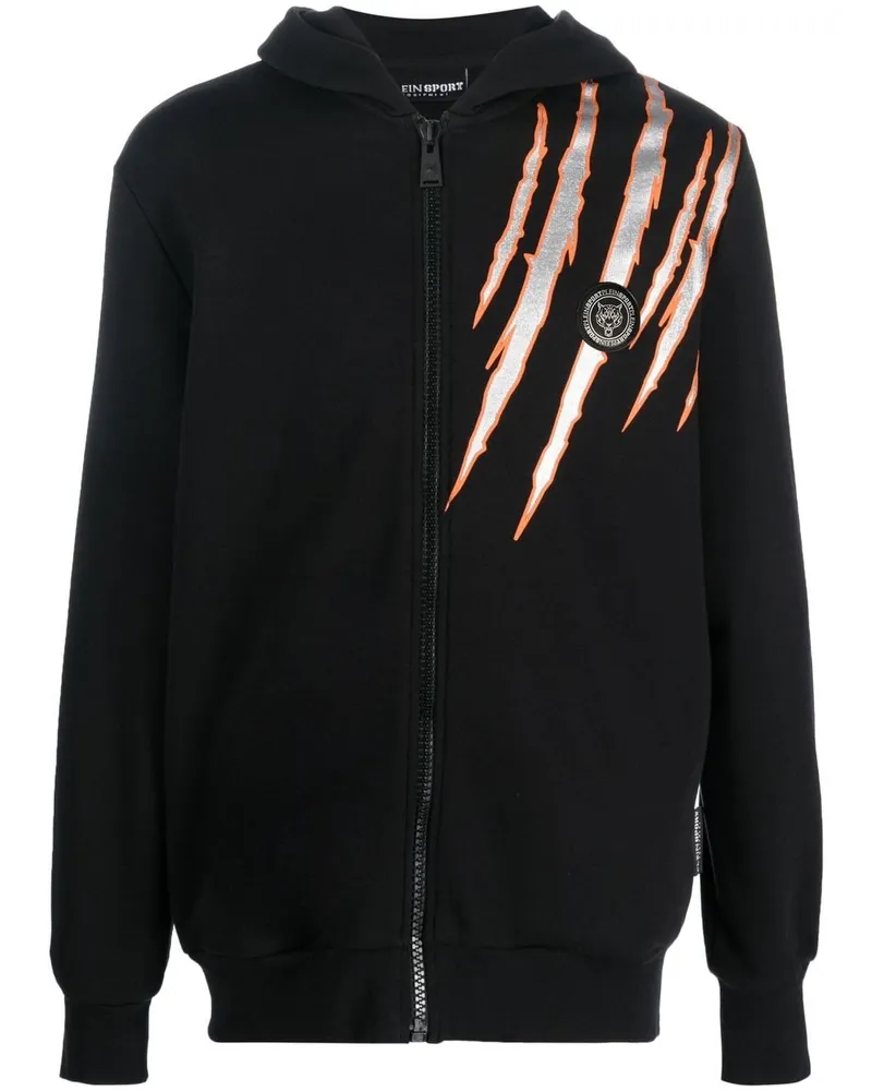 Philipp Plein Hoodie mit Kratzer-Print - Schwarz Schwarz
