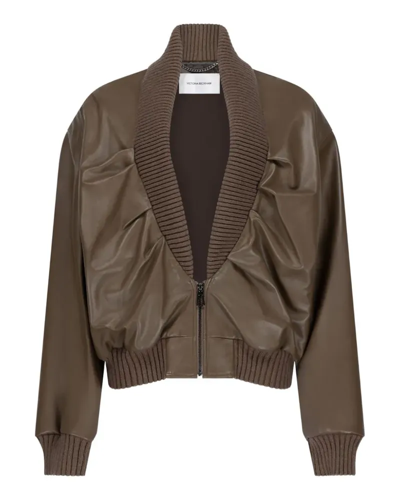 Victoria Beckham Zana Lederjacke - Braun Braun