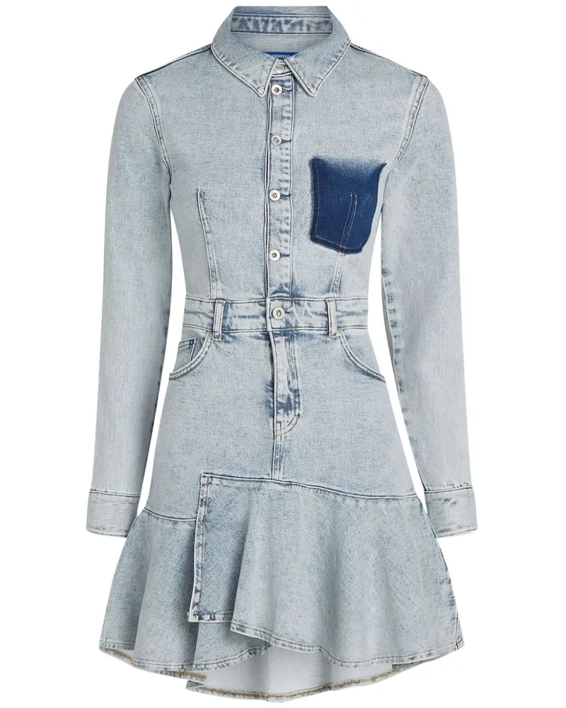 Karl Lagerfeld Jeans-Minikleid mit Rüschensaum - Blau Blau
