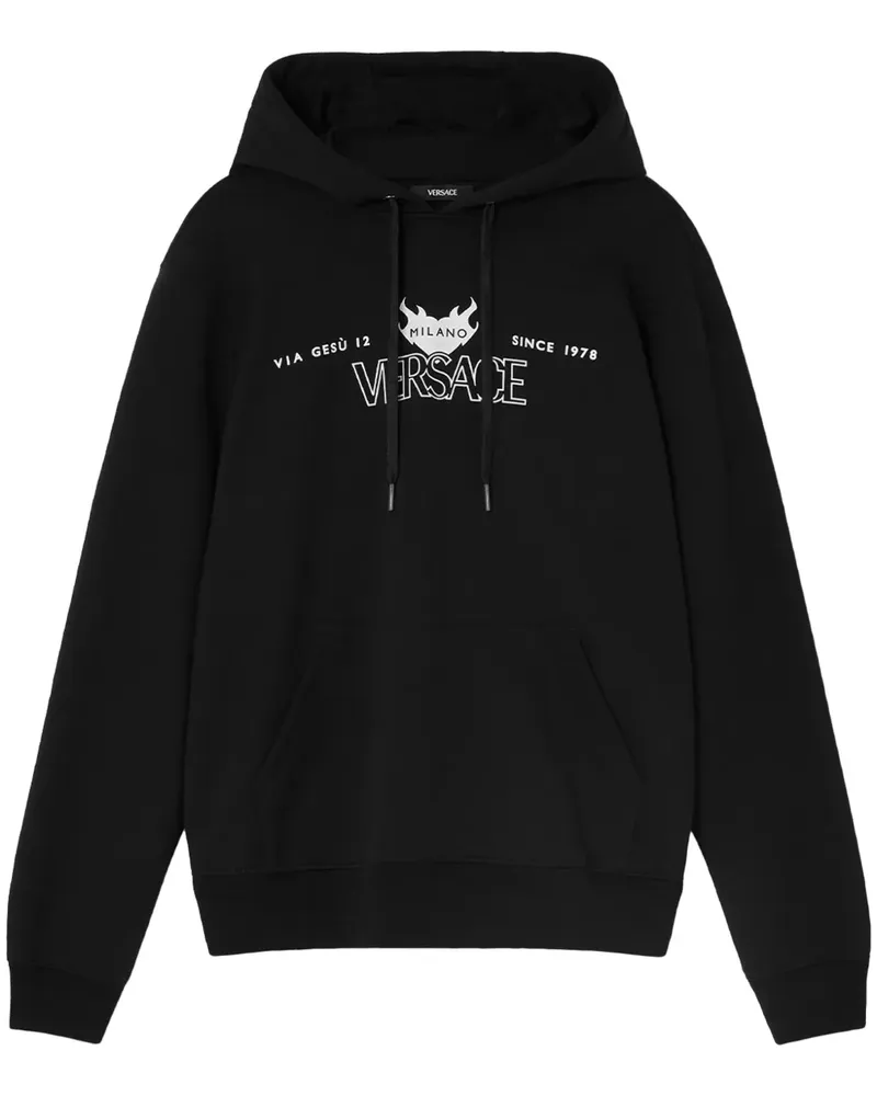 Versace Hoodie mit Logo-Print - Schwarz Schwarz