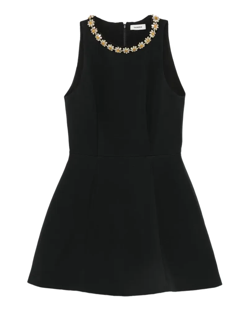 Sandro Verziertes Minikleid - Schwarz Schwarz