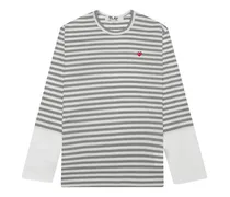 Gestreiftes Langarmshirt - Grau