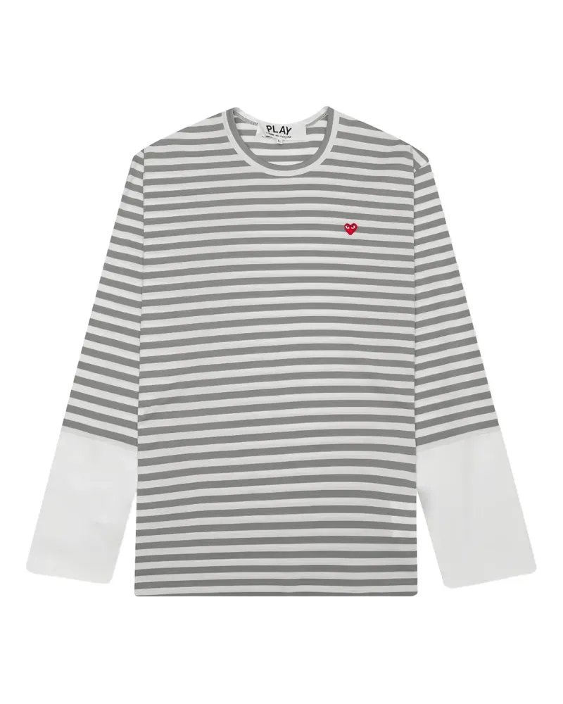 Comme des Garçons Gestreiftes Langarmshirt - Grau Grau