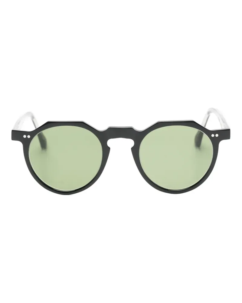 Lesca Sonnenbrille mit geometrischem Gestell - Schwarz Schwarz