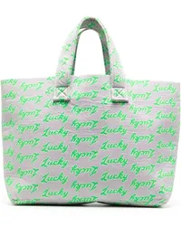 Natasha Zinko Shopper mit "Lucky"-Print Grün