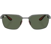 Sonnenbrille mit eckigem Gestell - Grau