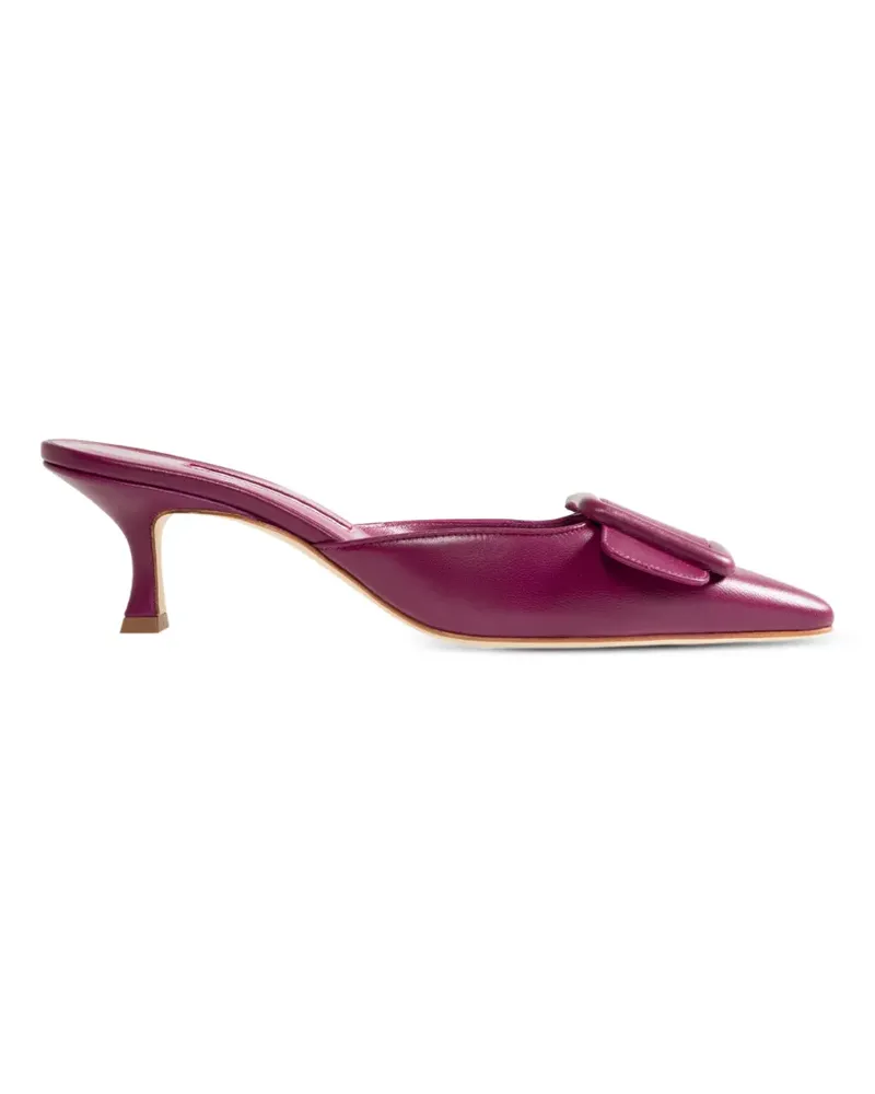 Manolo Blahnik Maysale buckle-detail mules - Violett Violett