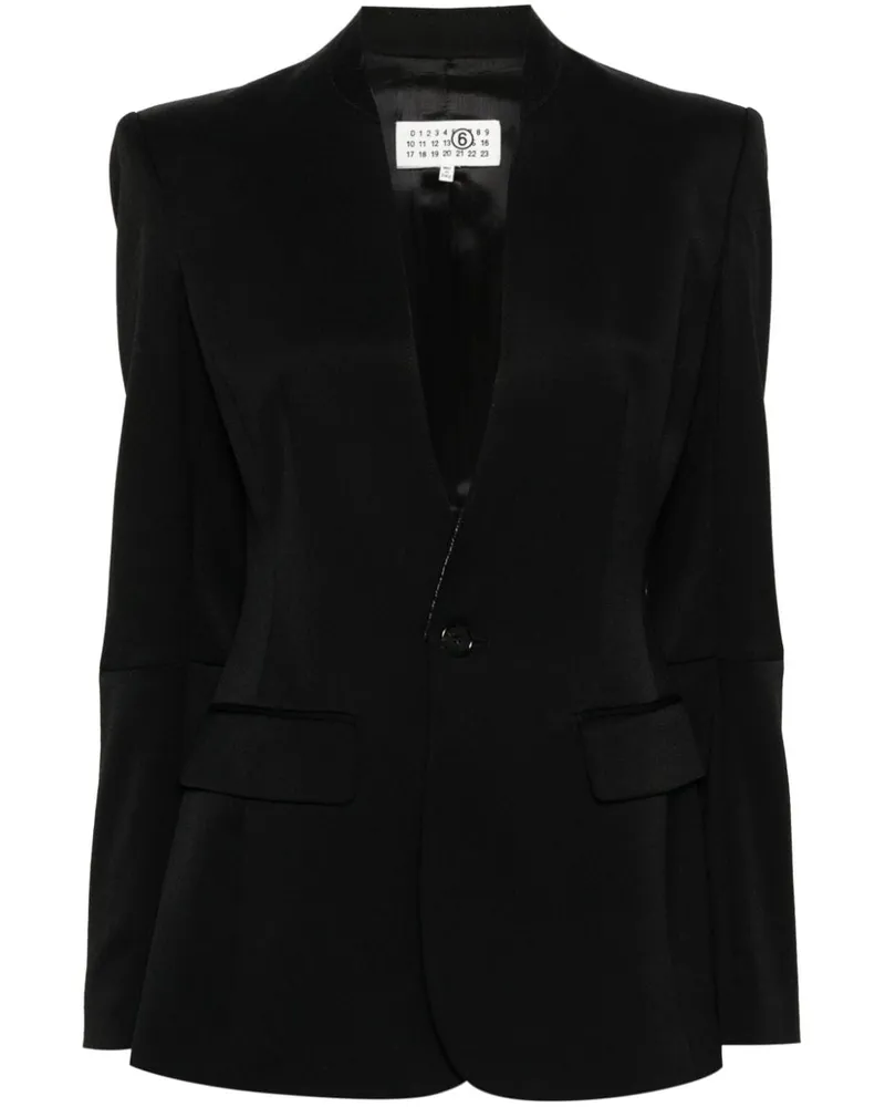 Maison Margiela Einreihiger Blazer mit Kontrasnaht - Schwarz Schwarz