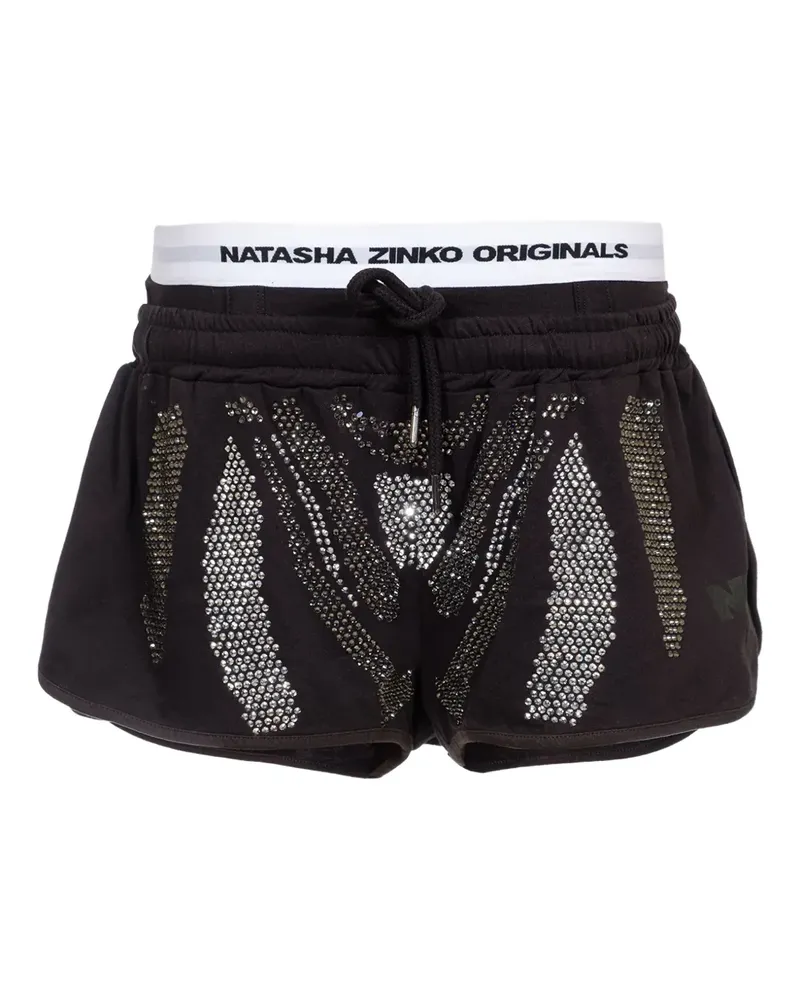Natasha Zinko Shorts mit Strass - Schwarz Schwarz