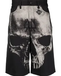 44 LABEL GROUP Bermudas mit Totenkopf-Print Schwarz