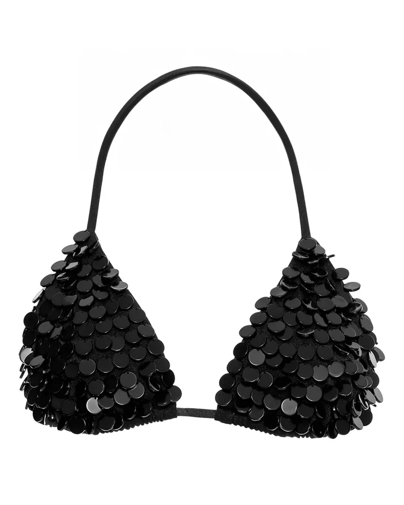 AGUA BENDITA Triangel-Bikinioberteil mit Pailletten - Schwarz Schwarz