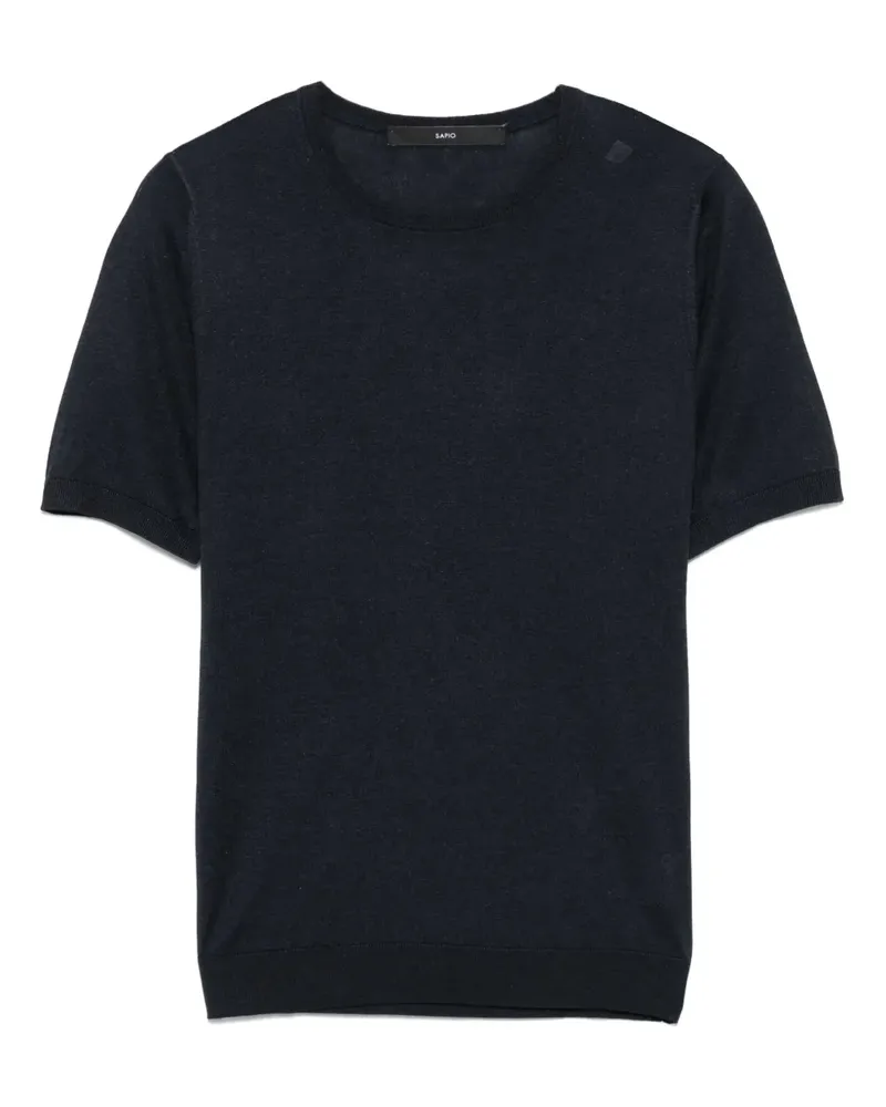 Sapio Fein gestricktes T-Shirt - Blau Blau
