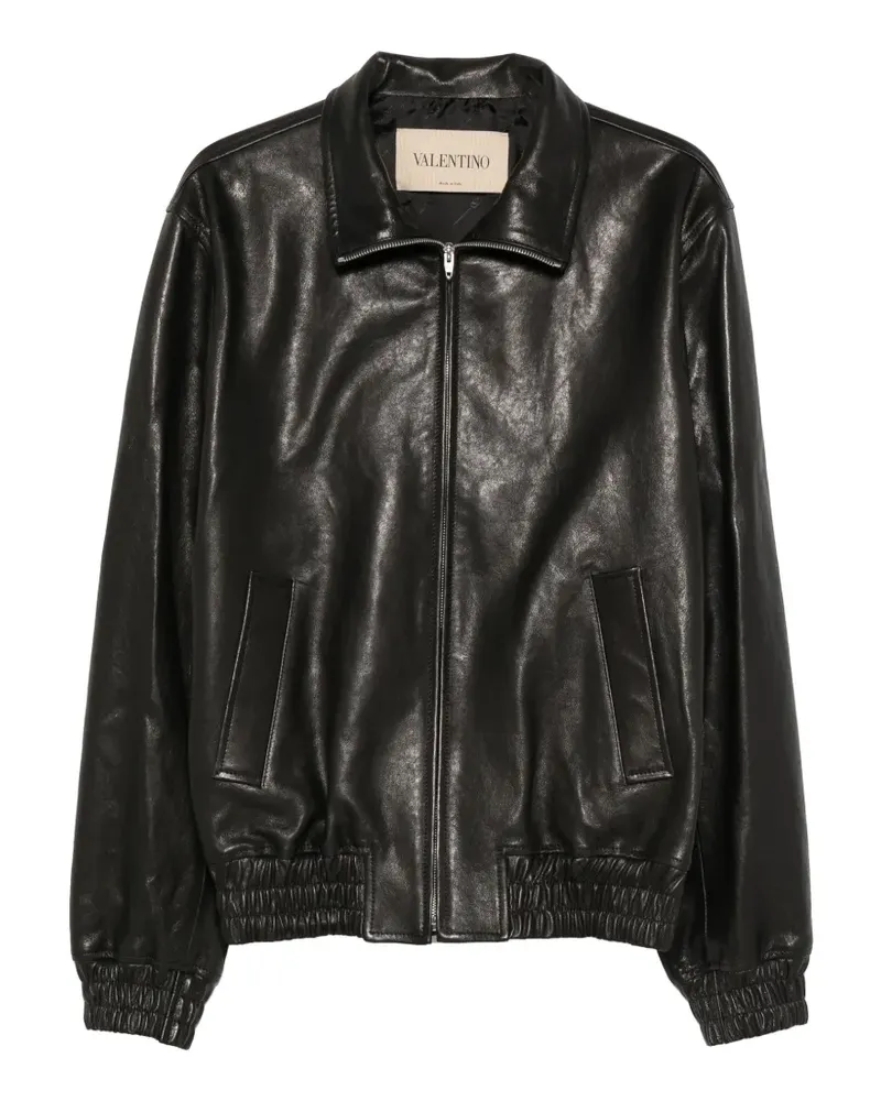 Valentino Garavani zip-up leather jacket - Schwarz Schwarz