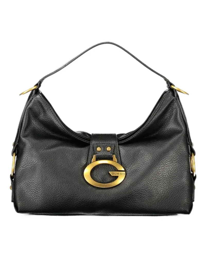 Guess medium Camden logo-plaque pebbled-effect tote bag - Schwarz Schwarz