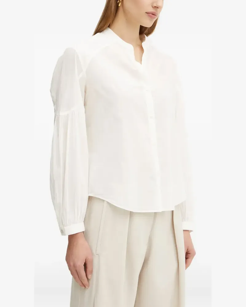 HUGO BOSS Bluse mit Ballonärmeln - Weiß Weiß