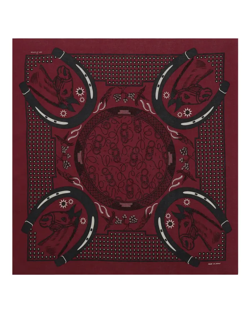 Fortela Schal mit Pferdemotiv - Rot Rot