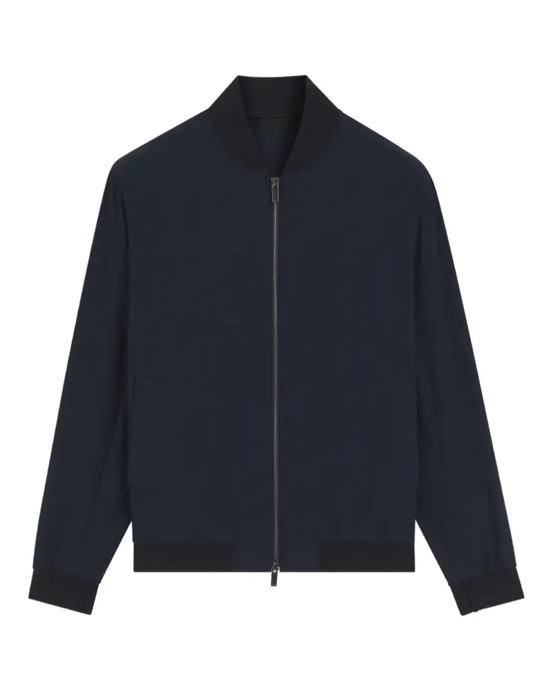 HUGO BOSS slim-fit jacket in micro-patterned stretch fabric - Blau Blau