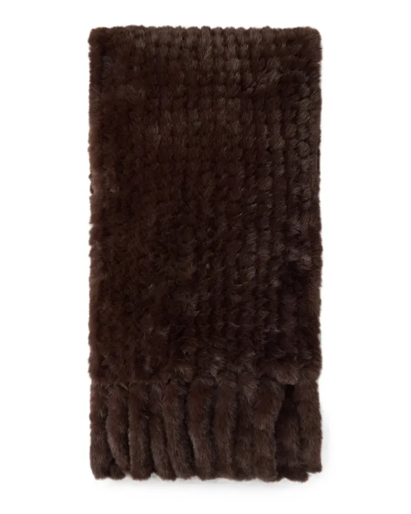 Pinko faux-fur fringed scarf - Braun Braun