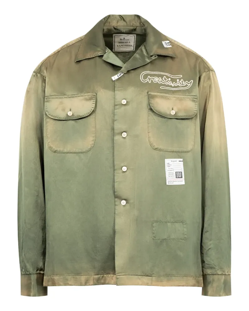 MIHARAYASUHIRO Langärmeliges Hemd mit ausgeblichenem Effekt - Grün Grün