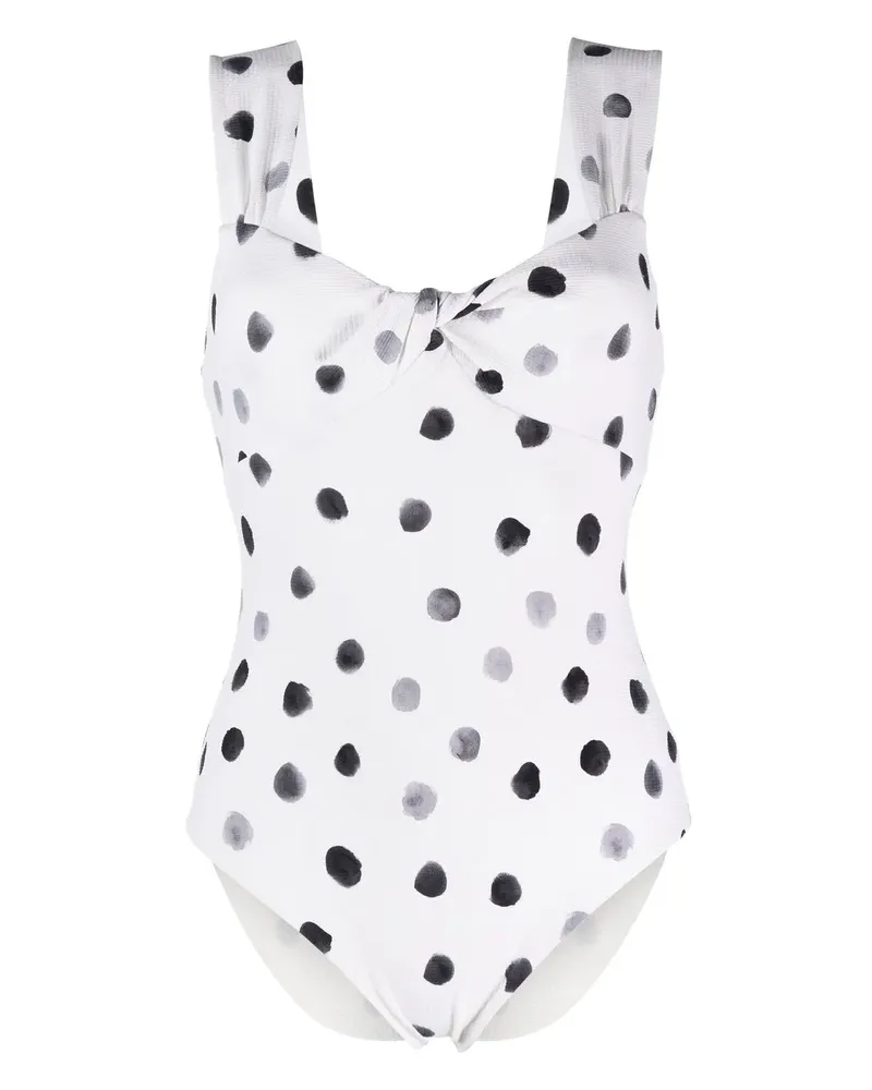 Marysia Badeanzug mit Polka Dots - Weiß Weiß