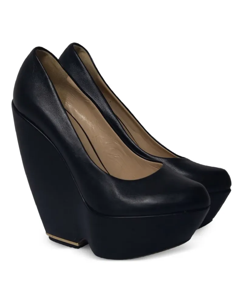 Nicholas Kirkwood platform wedge pumps - Schwarz Schwarz