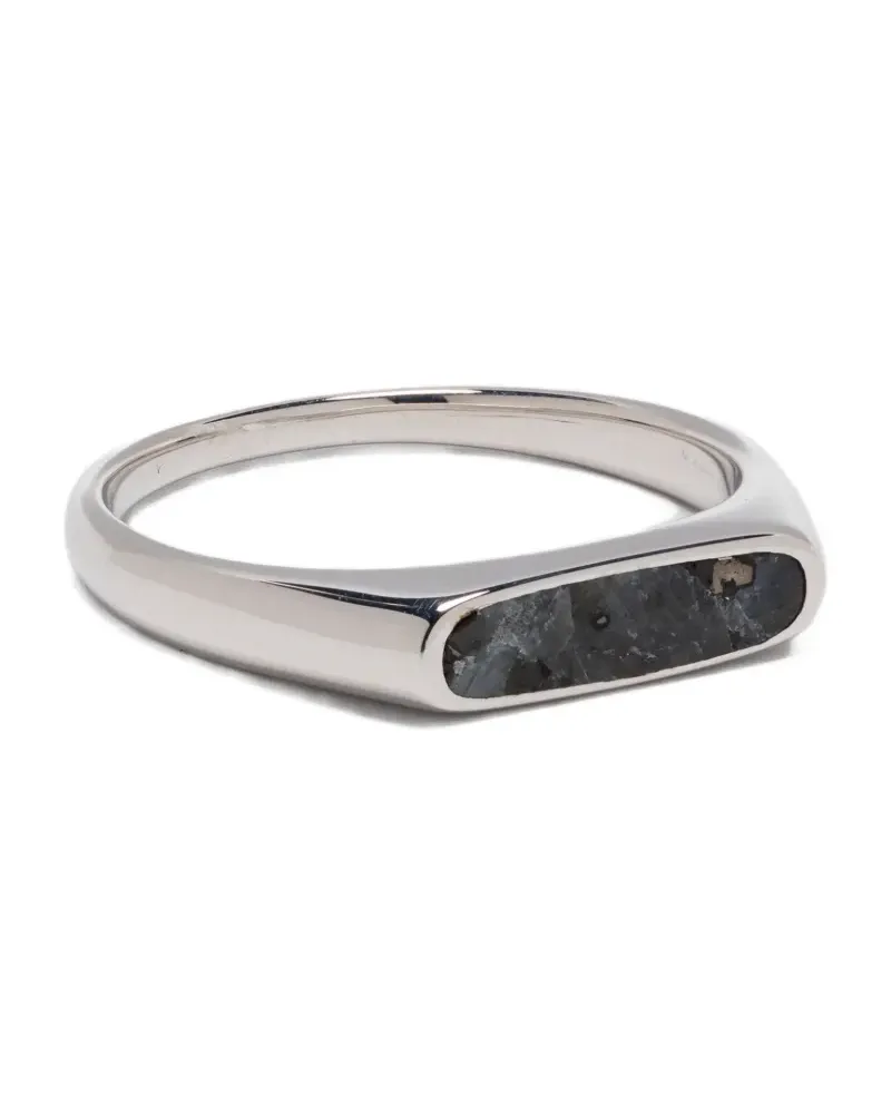 Tom Wood larvikite sterling silver signet ring - Silber Silber