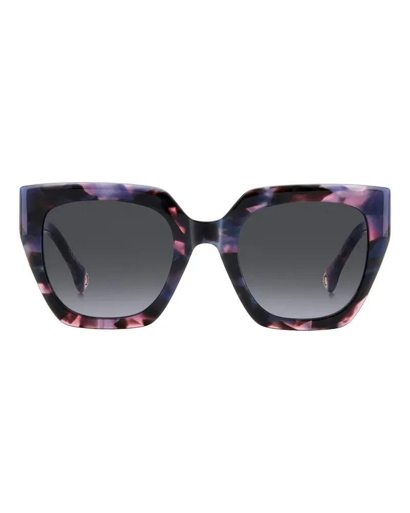 Carolina Herrera New York Eckige Sonnenbrille in Schildpattoptik - Blau Blau