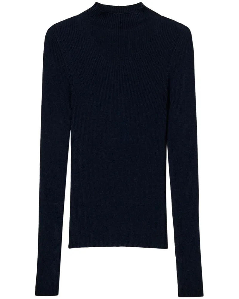 Twin-Set Nahtloser Pullover mit Stehkragen - Schwarz Schwarz