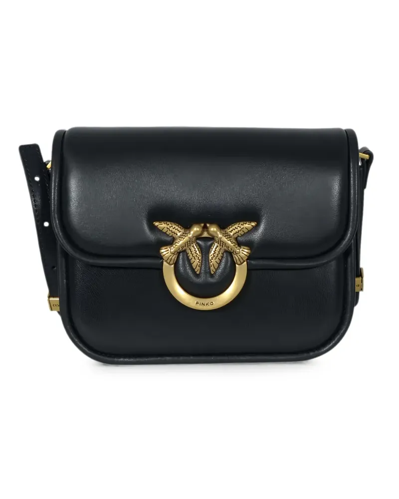 Pinko Love Birds plaque shoulder bag - Schwarz Schwarz