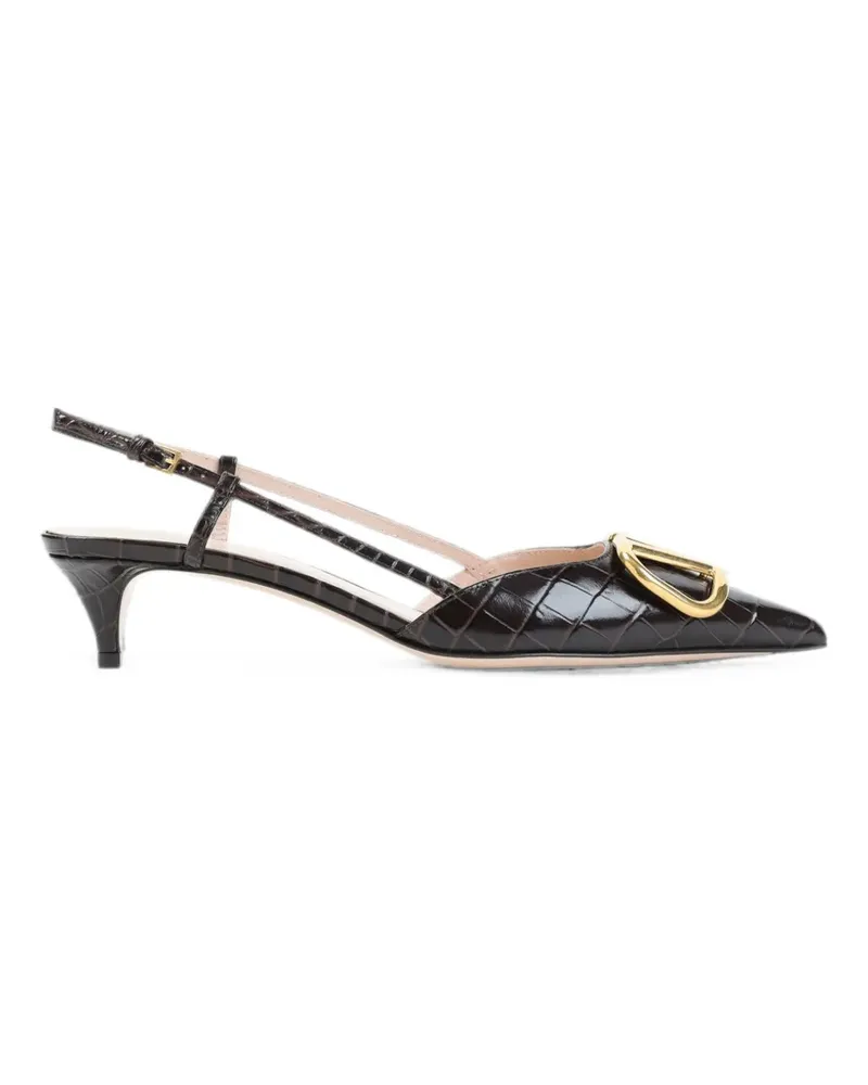 Valentino Garavani VLogo Signature Pumps mit Kroko-Effekt - Braun Braun