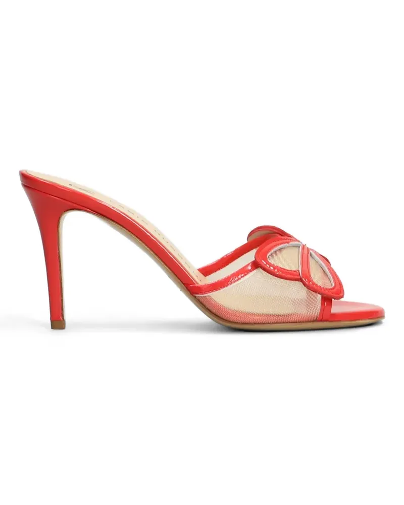 Fabio Rusconi bow-detail mesh mules - Rot Rot