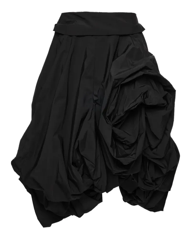 Magda Butrym draped floral-detail midi skirt - Schwarz Schwarz
