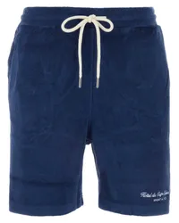 SPORTY & RICH Shorts mit Logo-Print Blau